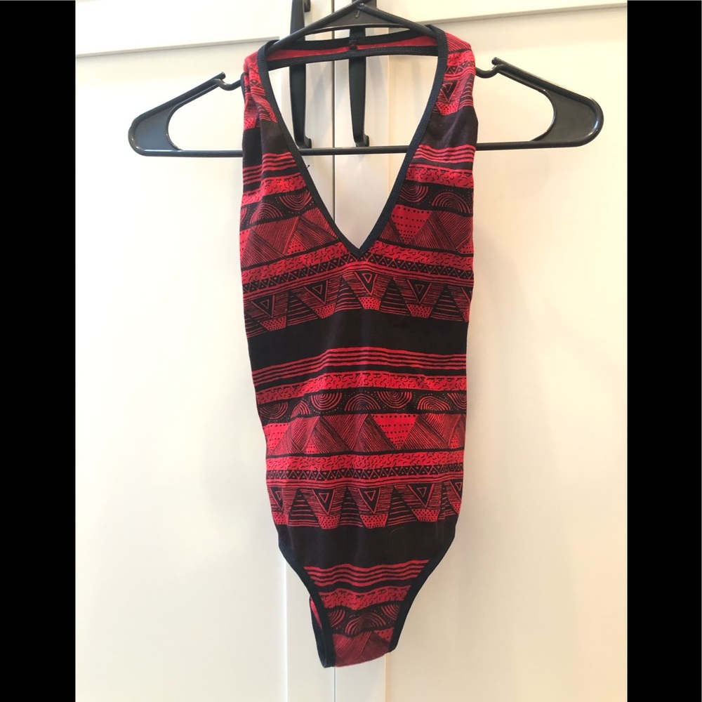 Backless halter bodysuit